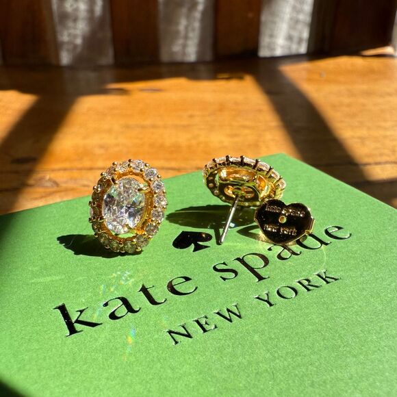 NWT Kate Spade Victoria Earring Studs Clear Cubic Zirconia - Picture 3 of 10